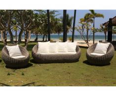 Garten-Sitzgruppe PESMES - Rattan - Sofa 3-Sitzer & 2 Sessel