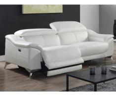 Relaxsofa Leder 3-Sitzer elektrisch DALOA - Weiß