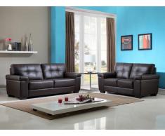 Couchgarnitur Leder 3+2 - Braun - HAZEL
