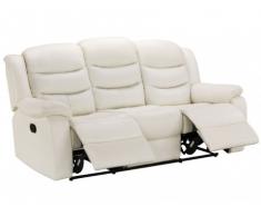 Relaxsofa Leder 3-Sitzer Pliton - Elfenbein
