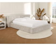 Bett mit Bettkasten - 200 x 200 cm - Cord - Beige - TIMANO von Pascal Morabito
