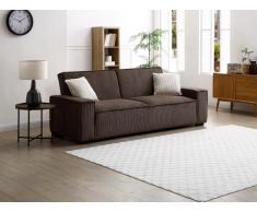Sofa 3-Sitzer mit Schlaffunktion - Cord - Braun - SEKOTA