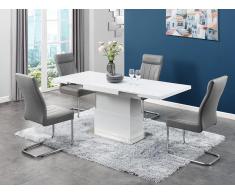 Multifunktionstisch Couchtisch & Esstisch - Höhenverstellbar & ausziehbar - MDF lackiert - Weiß - LAURIA