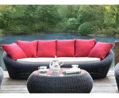 Gartensofa Polyrattan 3-Sitzer WHITEHEAVEN - Anthrazit