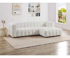 Ecksofa - Ecke rechts - Bouclé-Stoff - Elfenbeinweiß - LERICI von Pascal Morabito