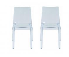 Stuhl 2er-Set stapelbar - Polycarbonat - Transparent - LUCINDA