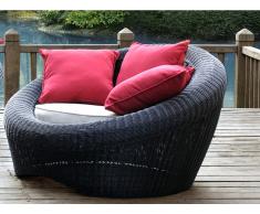 Polyrattan Gartensessel 2er-Set Whiteheaven - Anthrazit & Rot