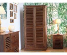 Kleiderschrank mit 2 Türen - Massivholz - 90 cm - BALI