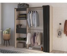 Kleiderschrank Kleiderschranksystem KYLIAN - Eichenholzfarben/Anthrazit