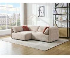 Ecksofa - Ecke links - Strukturstoff - Beige - LOUSOPA von Maison Céphy