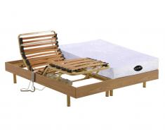 Matratzen elektrischer Lattenrost 2er-Set Memory-Schaum & Bambus THEBES - OKIN-Motoren - 2x80x200 cm