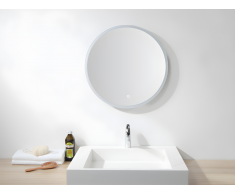 Badezimmerspiegel rund mit LED-Beleuchtung - beschlagfrei - D 80 cm - DANIELA