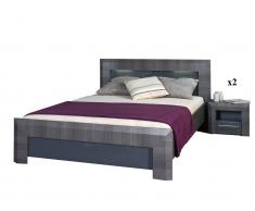 Sparset Britany: Bett in 160x200 cm inkl. 2 Nachttische (3-tlg.)