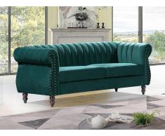 Chesterfield-Sofa - 3-Sitzer - Samt - Smaragdgrün - TRUMBO