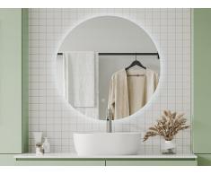 Badezimmerspiegel oval mit LED-Beleuchtung - konturlos - beschlagfrei - D 90 cm - ROMULA