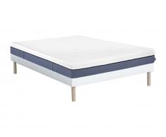 Set aus Bettgestell + Matratze - 160 x 200 cm - 7-Zonen-Taschenfederkern & Memory Schaum - Stärke 24 cm - KASUI von YSMÉE