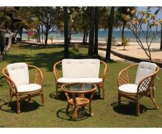 Garten Sitzgruppe Polyrattan GIBARA - Sofa, 2 Sessel & Beistelltisch