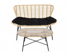 Garten 2-Sitzer-Sofa + Loungetisch Polyrattan NICOYA