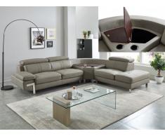 Ledersofa Ecksofa SLOANE - Taupe - Ecke Rechts