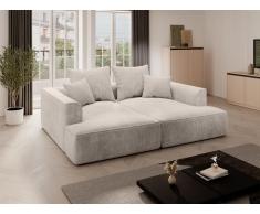 Sofa 3-Sitzer - tiefe Komfortsitzfläche - Cord - Beige - PINETA