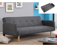 Schlafsofa Klappsofa 3-Sitzer Stoff Maurice - Anthrazit & Grau