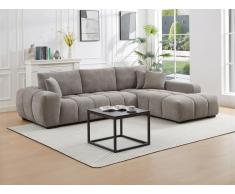 Ecksofa - Ecke rechts - Stoff - Grau - BERENIA