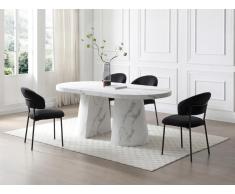 Stuhl 6er-Set - Cord & Metall - Schwarz - ALAYIS