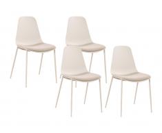 Gartenstuhl 4er-Set - Polypropylen & Metall - Beige - NEGERI von MYLIA