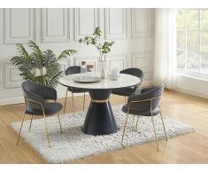 Stuhl 2er-Set - Samt & goldfarbenes Metall - Grau - MADOLIA von Pascal MORABITO