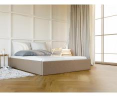 Bettgestell mit Bettkasten - 160 x 200 cm - Stoff - Taupe - PONTOS von YSMÉE