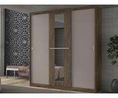 Kleiderschrank DIDDA - 3 Schiebetüren - Braun & Taupe