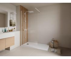 Duschtrennwand Seitenwand italienische Dusche - 120 x 200 cm - Weiß matt - DAREN