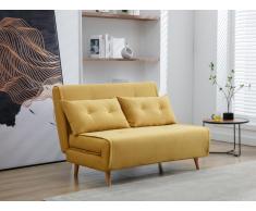 Sofa 2-Sitzer mit Schlaffunktion - Stoff - Senfgelb - URIBIA
