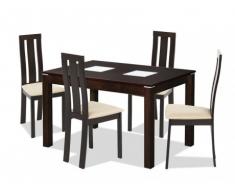 Essgruppe DOMINGO: Tisch + 4 Stühle - Wenge