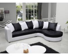 Ecksofa Rundecke Octavia - Schwarz&Weiß - Ecke Rechts