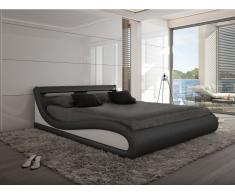 Polsterbett LED ZALARIS - 160x200 cm - Schwarz
