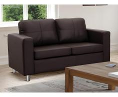Sofa 2-Sitzer - Kunstleder - Braun - ACKLEY