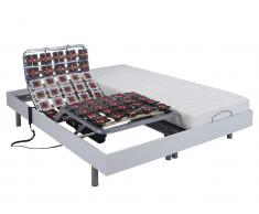 Matratzen elektrischer Lattenrost 2er-Set mit Okin-Motor CASSIOPEE III - Weiß - 2x 90x200 cm