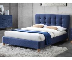 Polsterbett Stoff mit Lattenrost ELIDE - 140x190cm - Blau