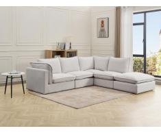 Ecksofa - Ecke rechts - Strukturstoff - Beige - BRUMADO