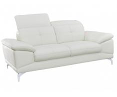 Ledersofa 2-Sitzer Kennedy - Elfenbein