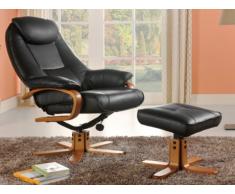 Relaxsessel Fernsehsessel + Sitzhocker Docia - Schwarz