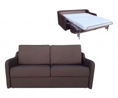 Schlafsofa mit Matratze 3-Sitzer COTIO - Stoff - Braun