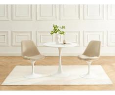 Stuhl 6er-Set - Strukturstoff & Stahl - Beige & Weiß - XAFY