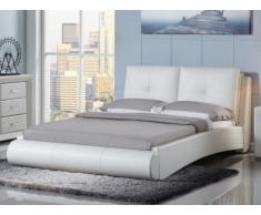 Sparset Bett BERTIN + Lattenrost - 160x200 cm - Weiß