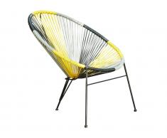 Gartenstuhl Polyrattan ALIOS II - Gelb, Grau, Schwarz