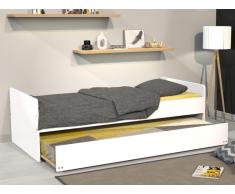 Set Ausziehbett NOLAN + 2 Matratzen - 2x90x190cm - Weiß