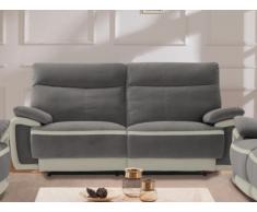 Relaxsofa elektrisch 3-Sitzer METTI - Samt - Grau