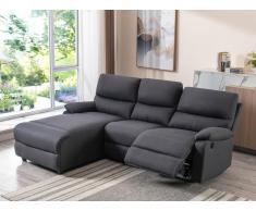 Ecksofa Relaxsofa elektrisch - Stoff - Ecke Links - Anthrazit - LUNANO