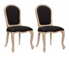 Stuhl 2er-Set Stoff & Holz LOUIS-PHILIPPE - Schwarz